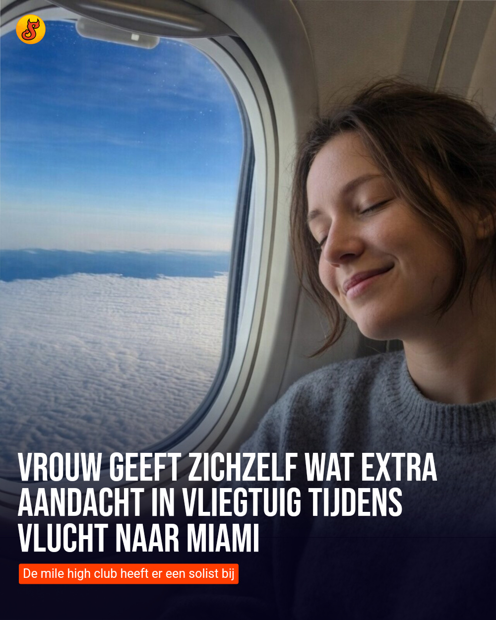 Vrouw geeft zichzelf wat extra aandacht in vliegtuig tijdens vlucht naar Miami