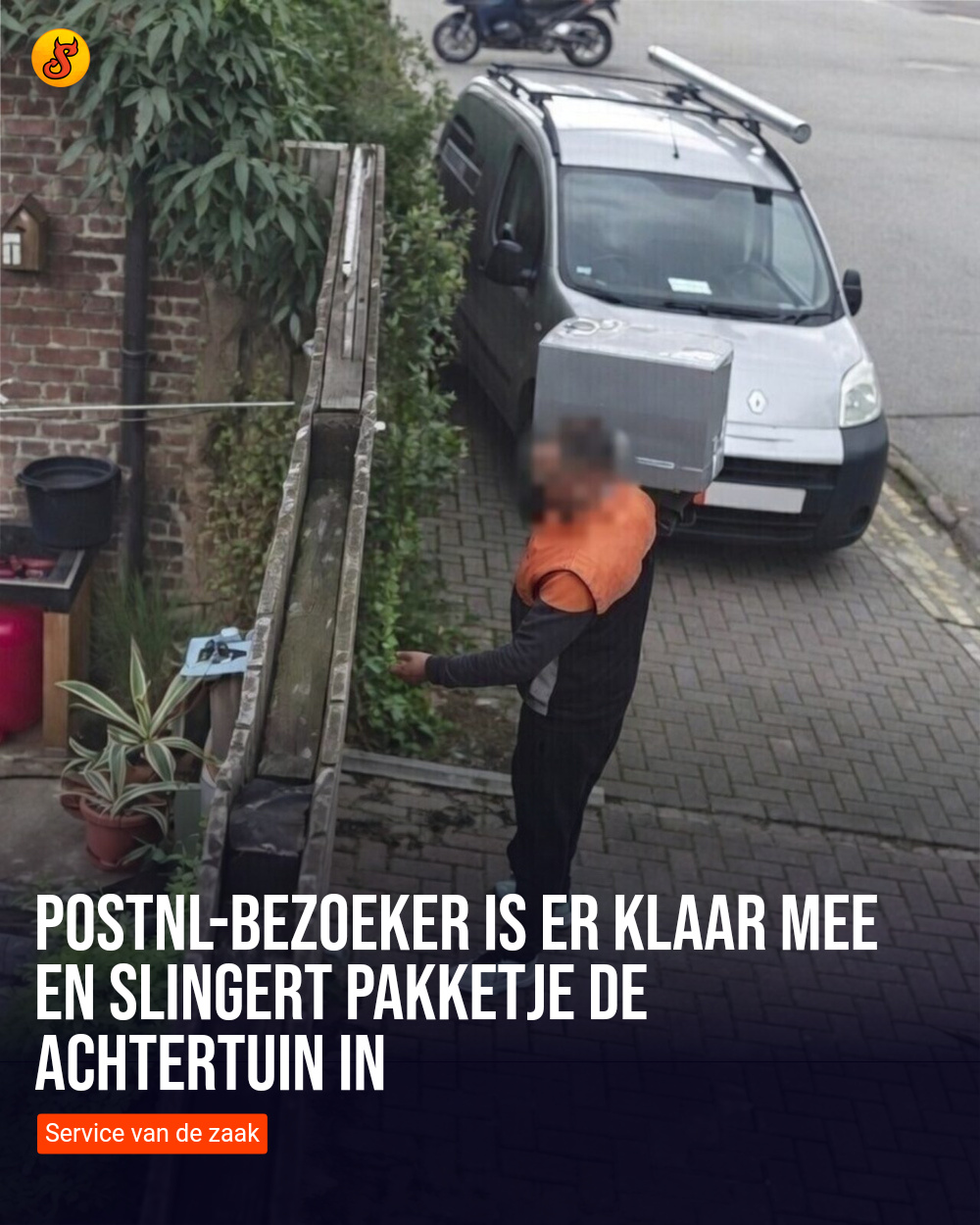 PostNL-bezoeker is er klaar mee en slingert pakketje de achtertuin in