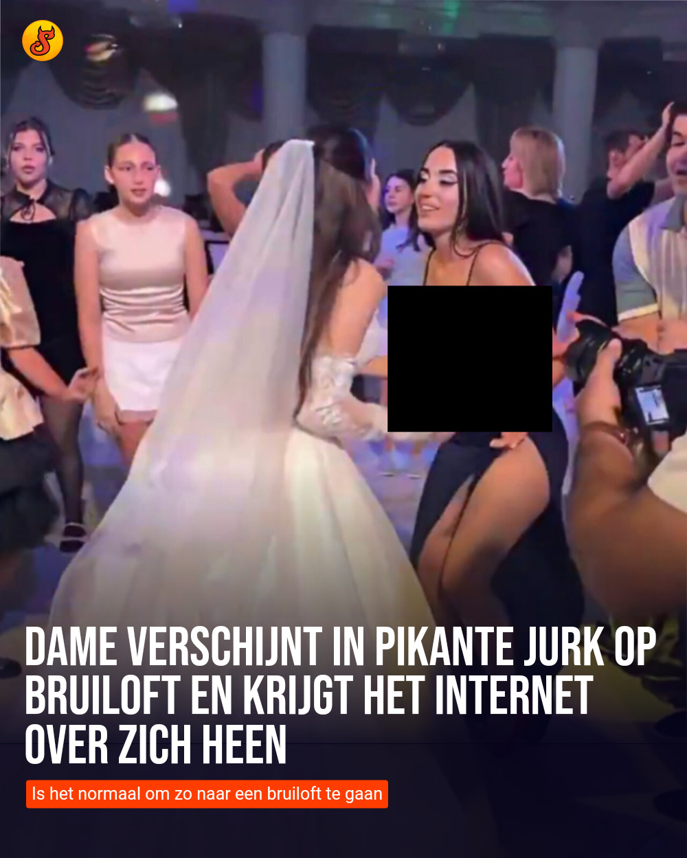 Dame verschijnt in pikante jurk op bruiloft en krijgt het internet over zich heen
