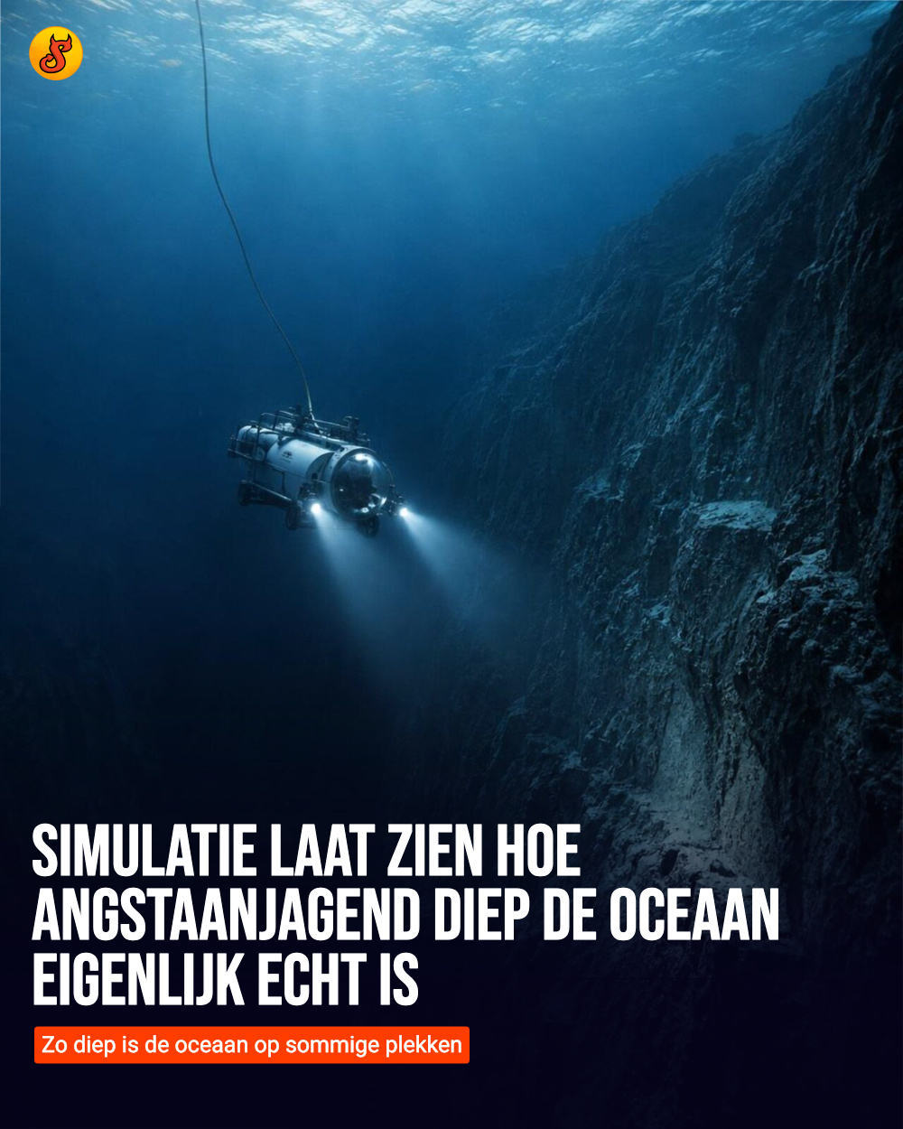 Simulatie laat zien hoe angstaanjagend diep de oceaan eigenlijk echt is