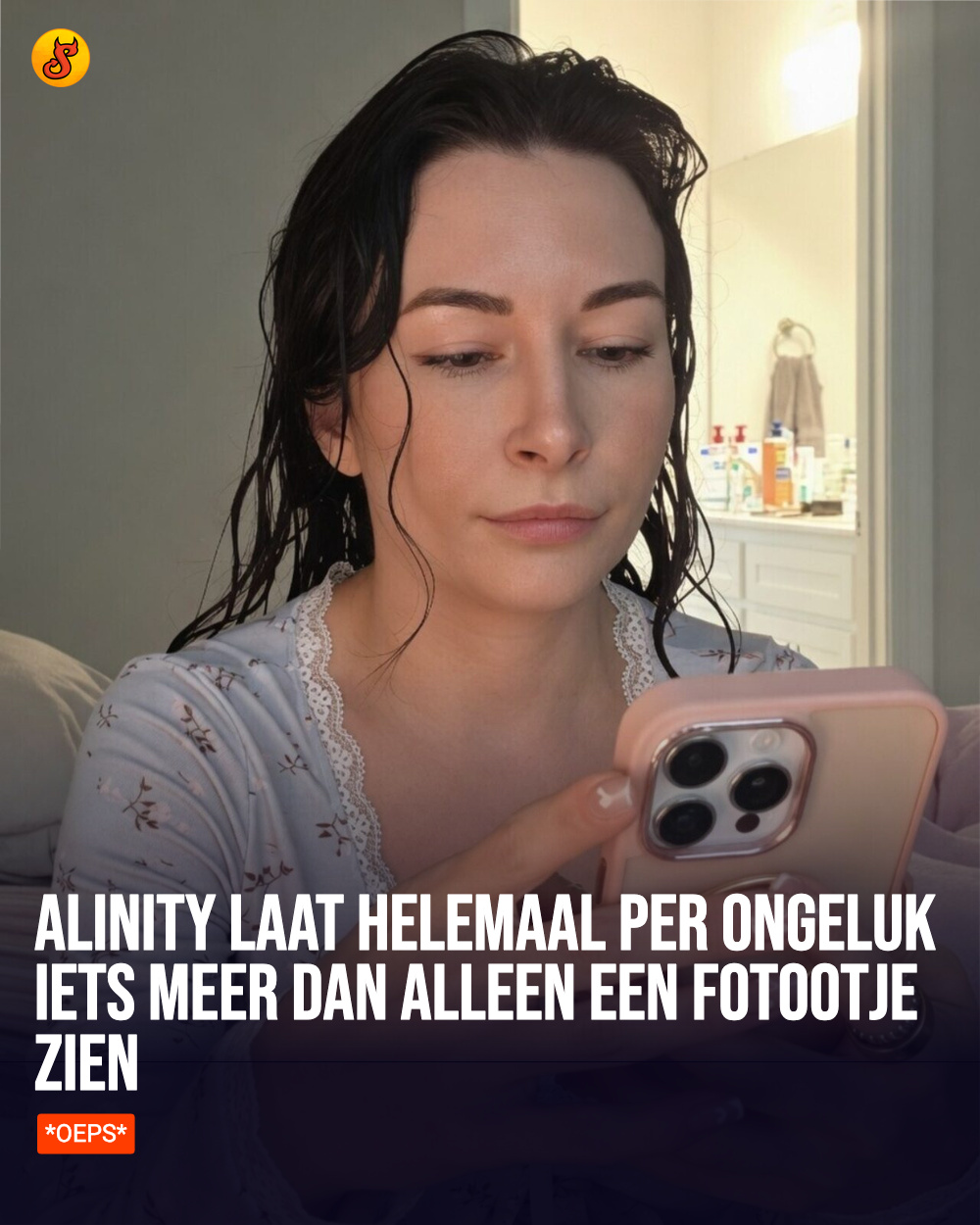 Alinity laat helemaal per ongeluk iets meer dan alleen een fotootje zien