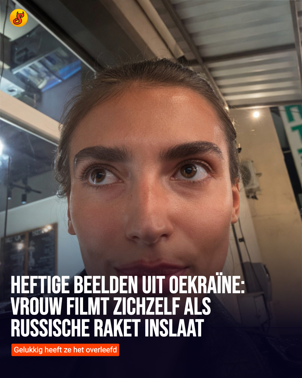 Heftige beelden uit Oekraïne: vrouw filmt zichzelf als Russische raket inslaat