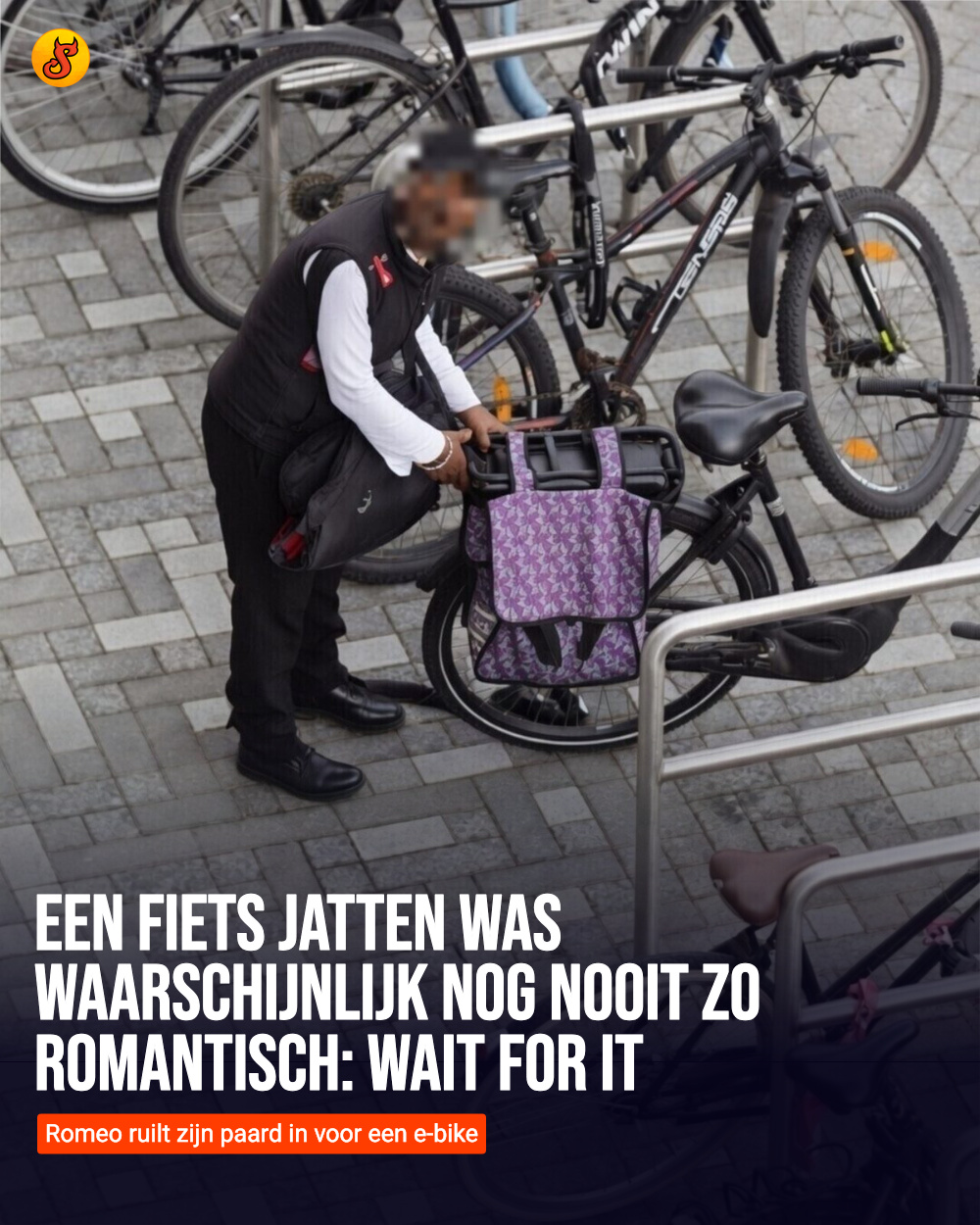 Een fiets jatten was waarschijnlijk nog nooit zo romantisch: wait for it