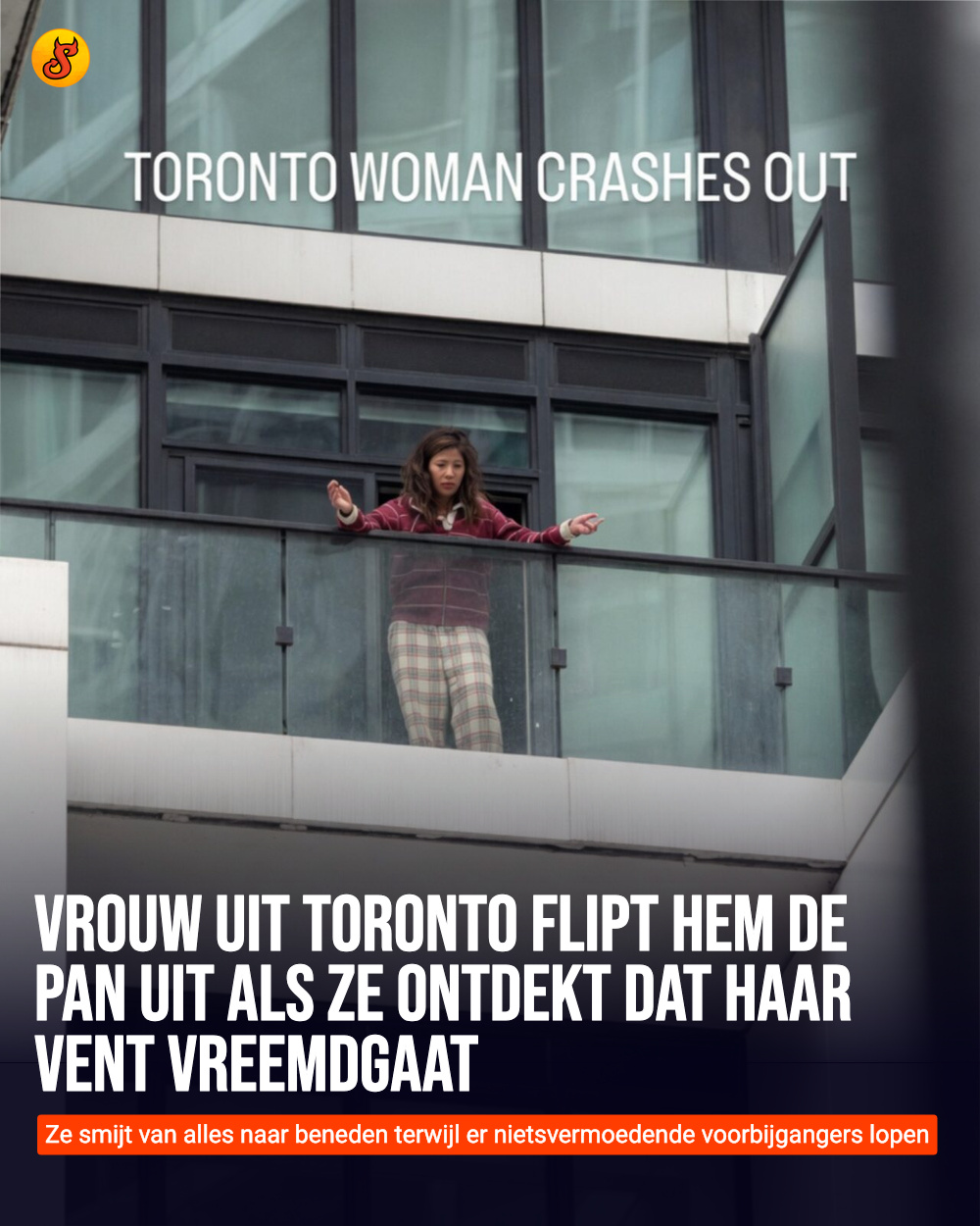 Vrouw uit Toronto flipt hem de pan uit als ze ontdekt dat haar vent vreemdgaat