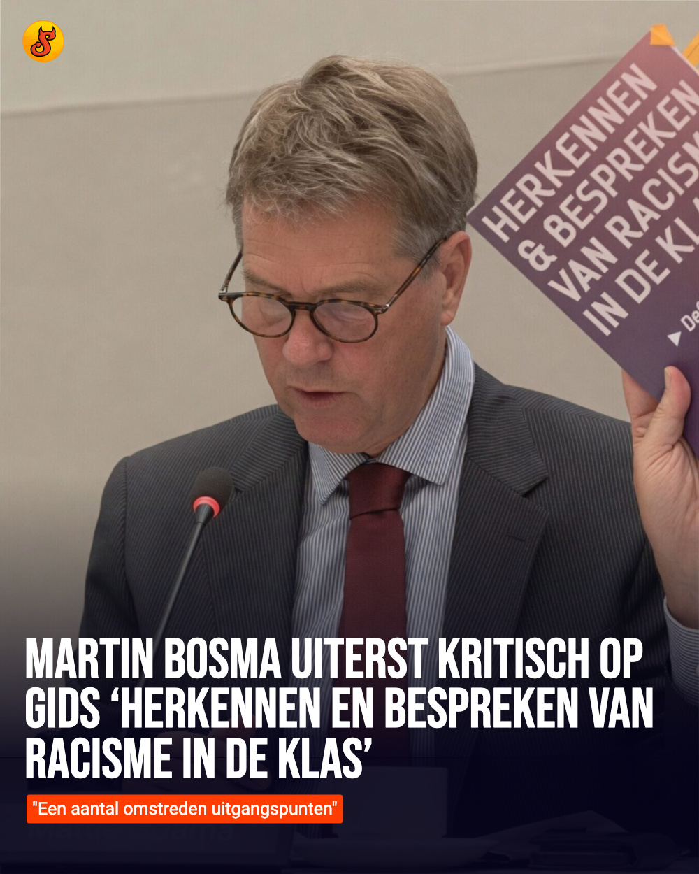 Martin Bosma uiterst kritisch op gids ‘Herkennen en bespreken van racisme in de klas’