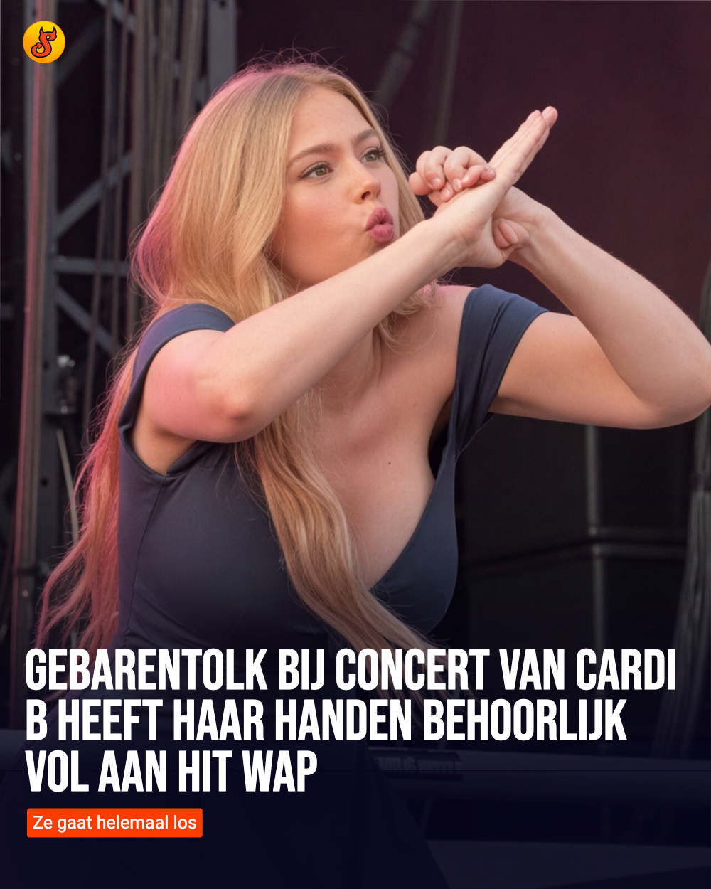 Gebarentolk bij concert van Cardi B heeft haar handen behoorlijk vol aan hit WAP