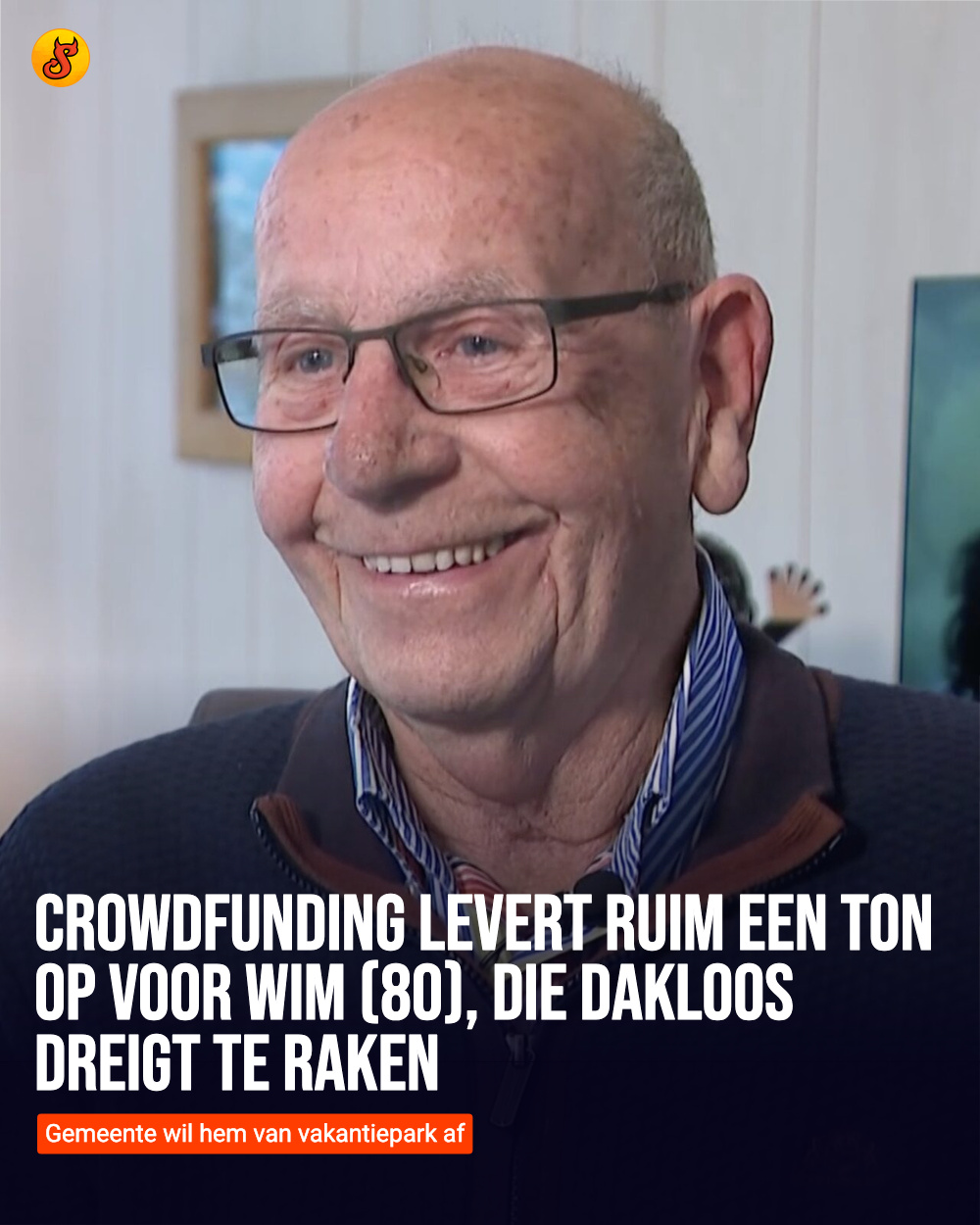 Crowdfunding levert ruim een ton op voor Wim (80), die dakloos dreigt te raken
