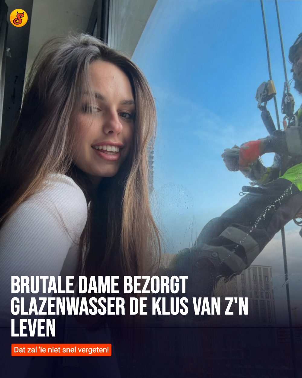 Brutale dame bezorgt glazenwasser de klus van z'n leven