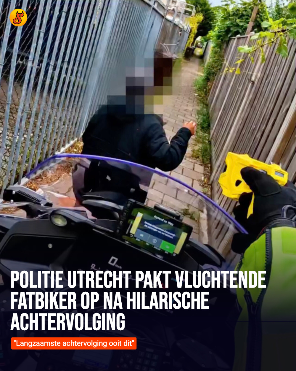 Politie Utrecht pakt vluchtende fatbiker op na hilarische achtervolging
