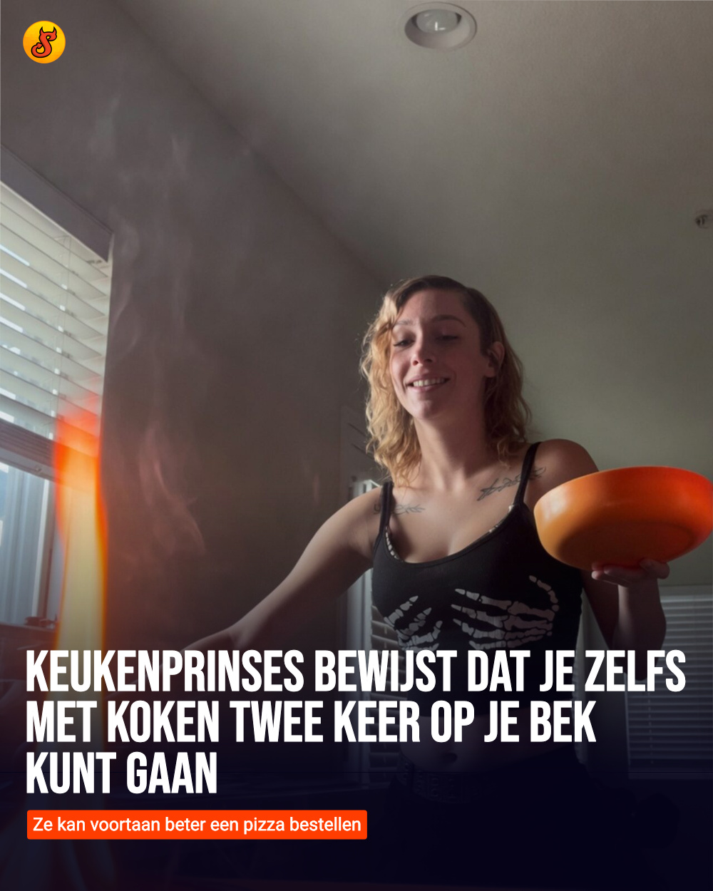 Keukenprinses bewijst dat je zelfs met koken twee keer op je bek kunt gaan