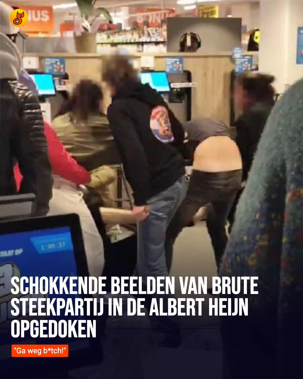 Schokkende beelden van brute steekpartij in de Albert Heijn opgedoken