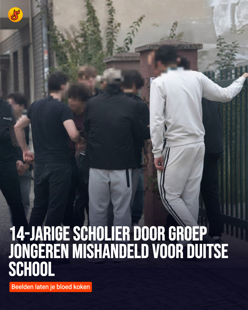 14-jarige scholier door groep jongeren mishandeld voor Duitse school