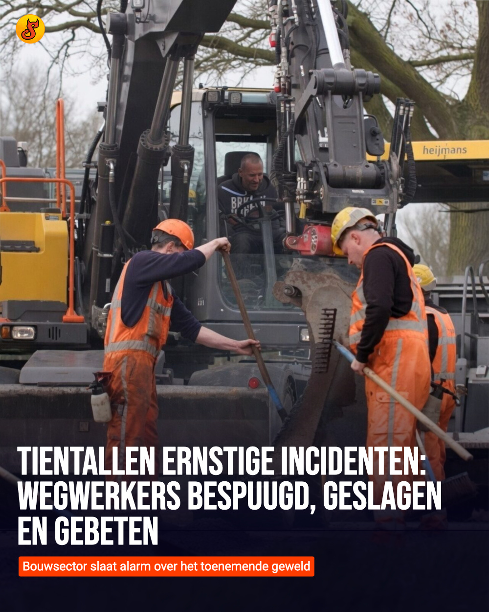 Tientallen ernstige incidenten: wegwerkers bespuugd, geslagen en gebeten