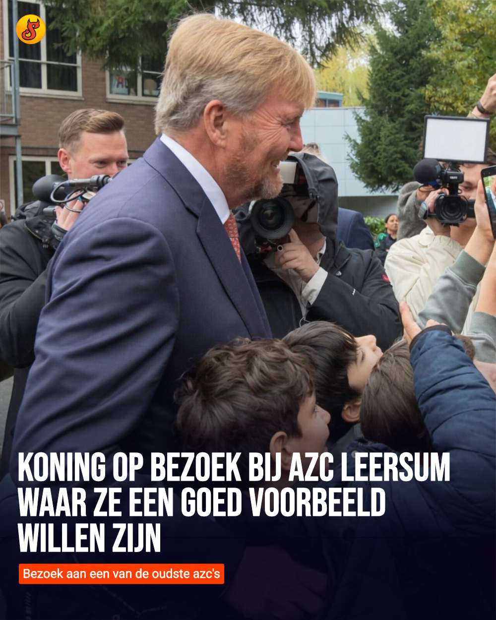 Koning op bezoek bij azc Leersum waar ze een goed voorbeeld willen zijn