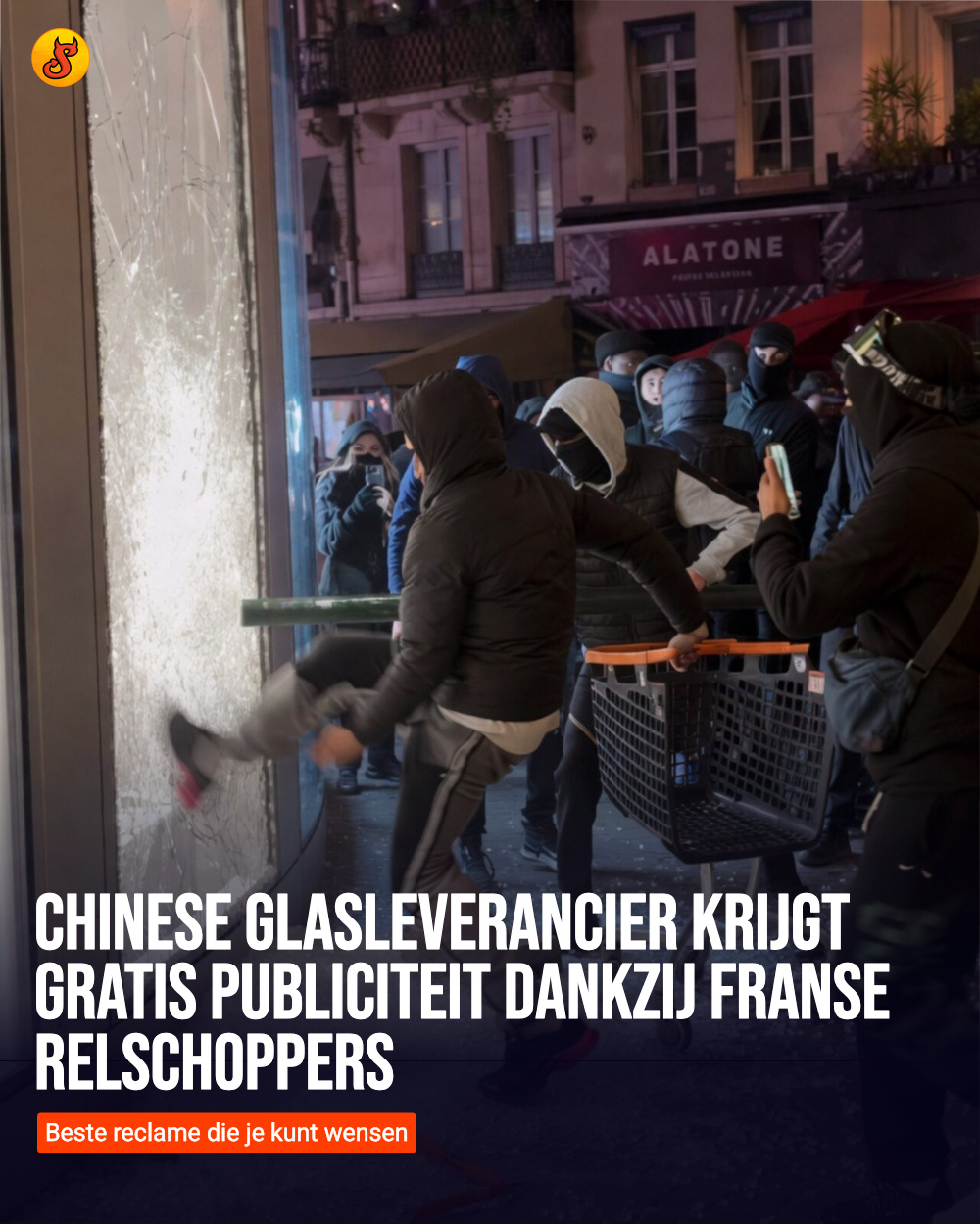 Chinese glasleverancier krijgt gratis publiciteit dankzij Franse relschoppers