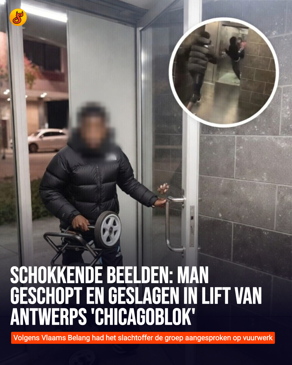 Schokkende beelden: Man geschopt en geslagen in lift van Antwerps 'Chicagoblok'