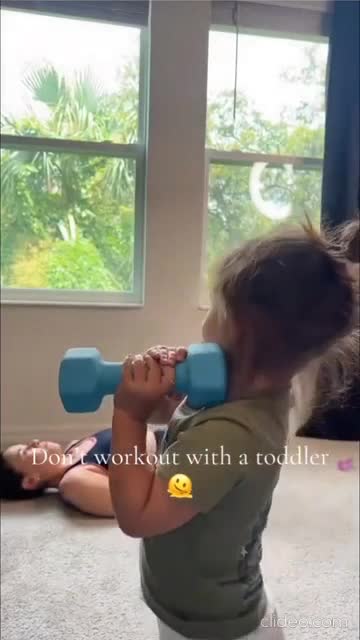 Dit is precies de reden dat je niet met kinderen je work-out doet