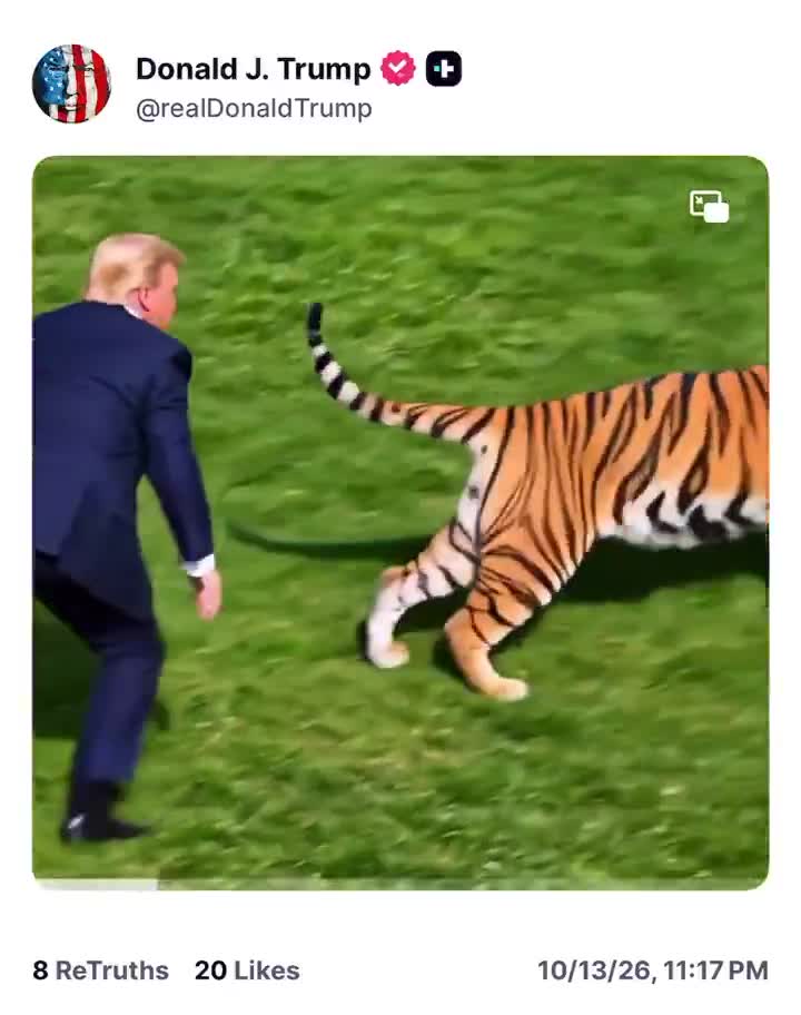 Trump had die tijger natuurlijk zelf aangepakt