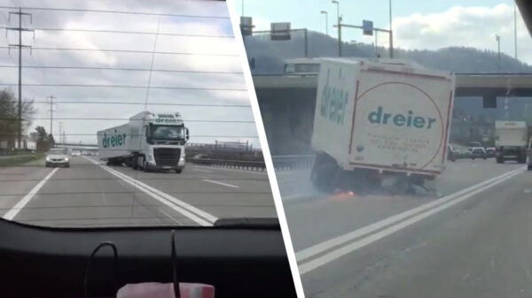 Meneer chauffeur, volgens mij is uw aanhanger een beetje kapot