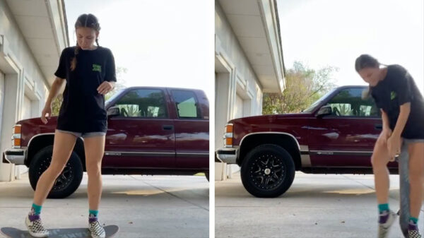 Nieuwe skate-truc: kickflip into mossel