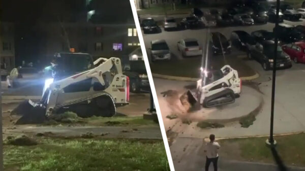 Straalbezopen kroeggangers gaan stukje joyriden met een Bobcat