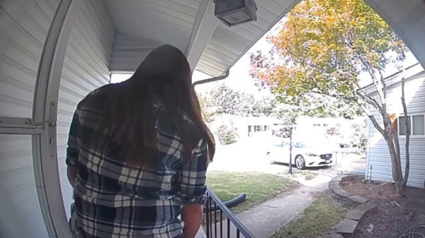 Onhandige moeder redt baby terwijl ze plat op haar gezicht valt