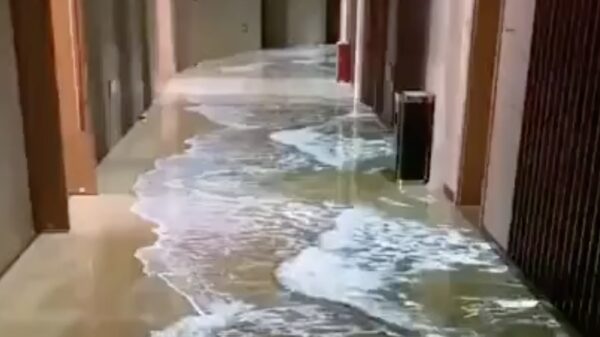 Een vette vloerprojectie in China