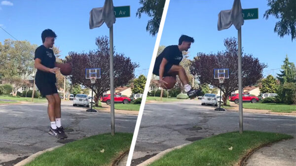 Basketbaltalent komt met een indrukwekkende trickshot op de proppen