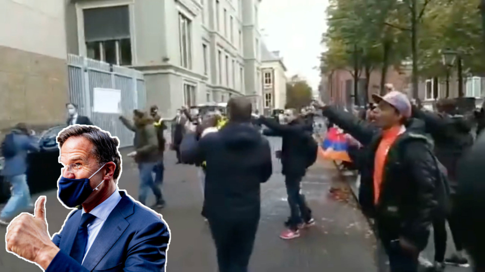 Demonstranten tegen spoedwet komen Mark Rutte tegen: "OPRUTTE!!1!"