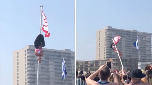 Paaldansen in een vlaggenmast blijkt een verdomde slecht idee