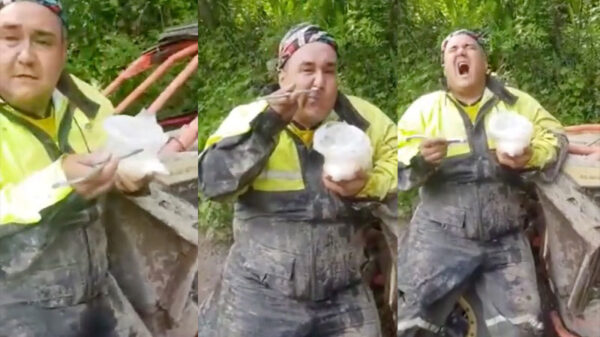 Zuid-Amerikaanse rallyrijder geniet van zijn witte lunchpauze
