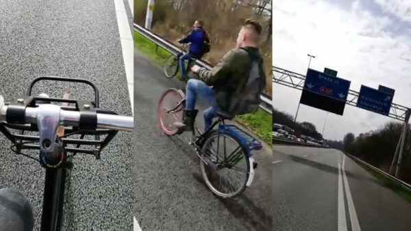 IJverige scholieren pakken snelweg A27 om nóg eerder op school te zijn!