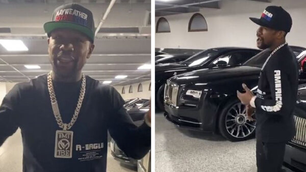 Floyd Mayweather pronkt met zijn indrukwekkende verzameling zwarte patserbakken