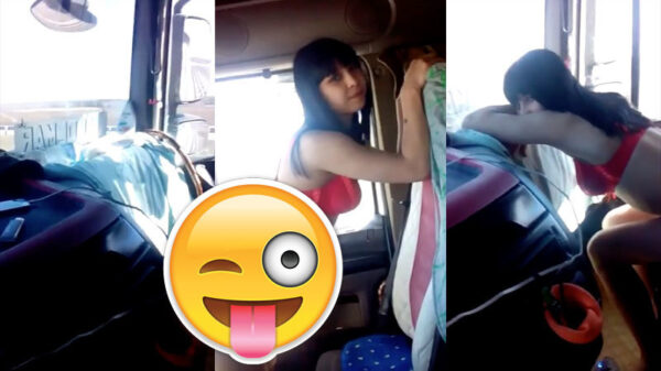 Vrachtwagenchauffeur heeft zijn eigen entertainment meegenomen