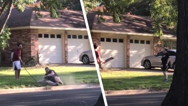 "White lives matter"-roeper wordt met de sproeier te grazen genomen