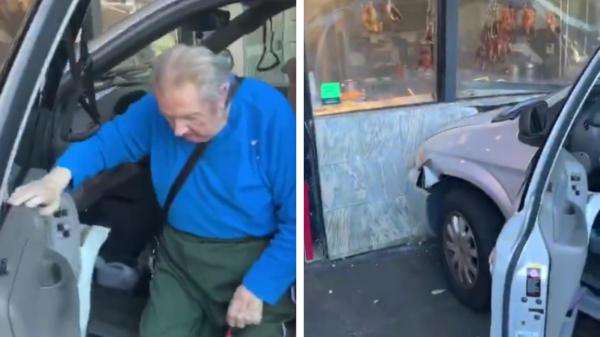 86-jarige opa ramt auto in gevel van Chinees restaurant in San Francisco