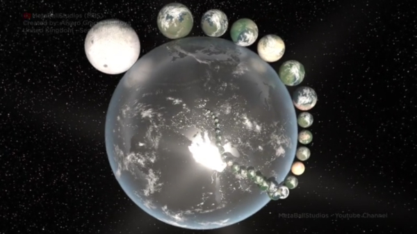 Dikke 3D-render laat zien hoe landen er als planeten uit zouden zien