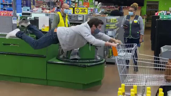 Oké, dat zie je ook niet elke dag in de supermarkt