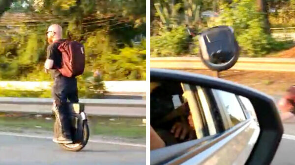 Zuipende baardmans op elektrische eenwieler maakt snoeiharde klapper