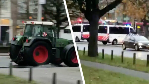 Boze boer achtervolgd door politie tijdens wedstrijdje NK achteruitrijden