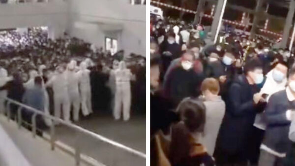 Totale puinzooi op vliegveld Shanghai nadat duizenden mensen in quarantaine worden gezet