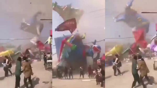 2 doden en 20 gewonden nadat stofhoos in China springkussen de lucht in blaast