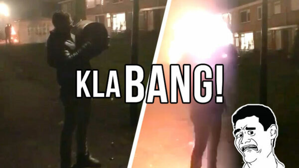 Een ouderwets potje carbidschieten doen we gewoon vanuit 't schoudertje