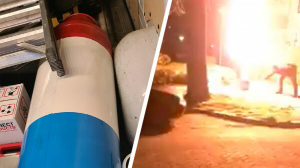 Trillende ramen door carbidschieten met een hele dikke Nederlandsche melkbus