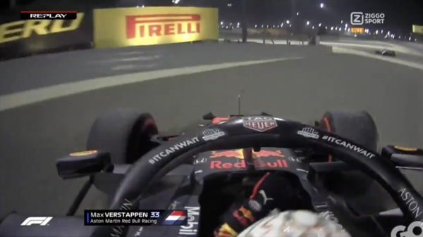 Tot zo ver de GP van Sakhir: Verstappen rijdt muur in na fout van Charles Leclerc