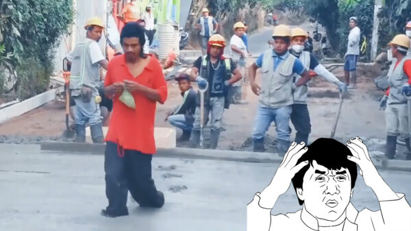 HIK. Drankorgel geeft zero fux en loopt dwars door vers straatje beton