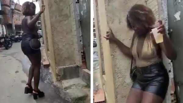 Straalbezopen dame komt keihard binnen zonder kloppen