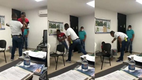 Verdachte op brute wijze tegen de muur gegooid door Colombiaanse agent