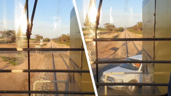 Australische treinmachinist legt idioot van de week op video vast