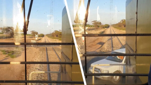 Australische treinmachinist legt idioot van de week op video vast